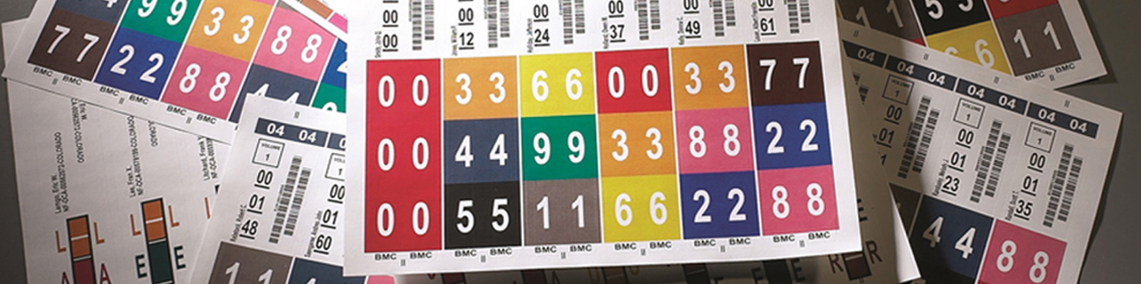 A banner featuring barcode labels with colored number blocks behind the words About Engineered Data Product.
